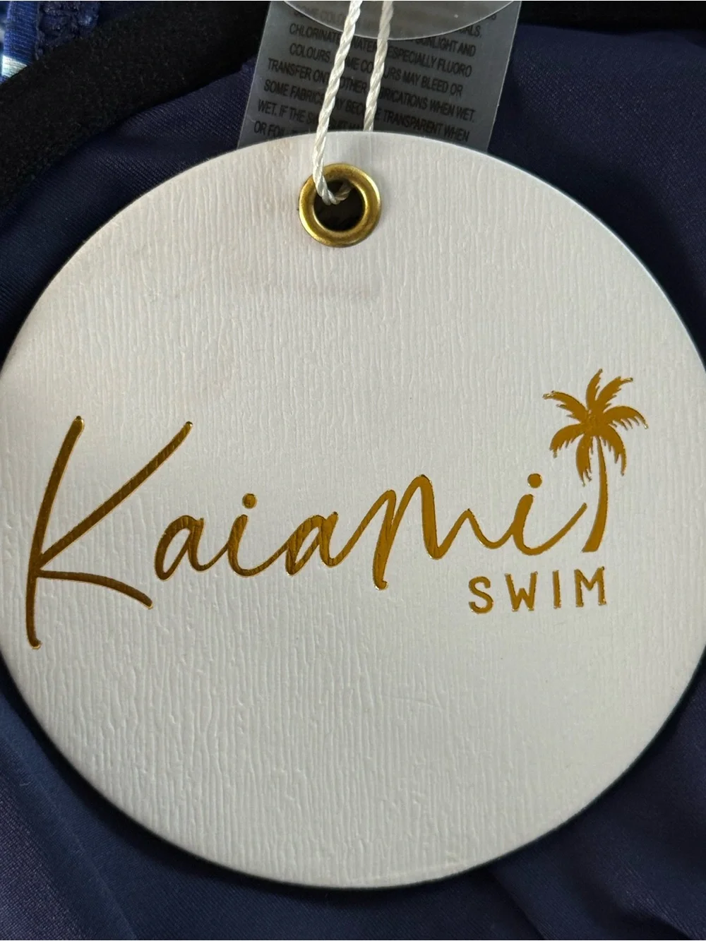 Kaiami Swim Ingrid Balconette Bikini Top Blue Paisley Underwire NWT Size 10